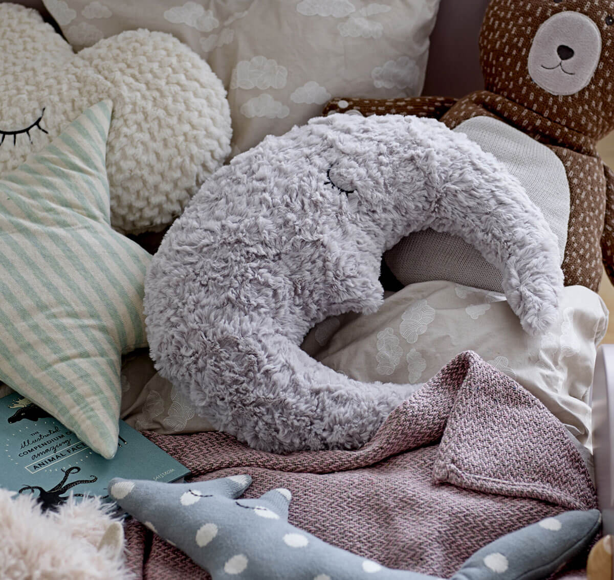 Bloomingville Moon Cushion Grey - Image 2