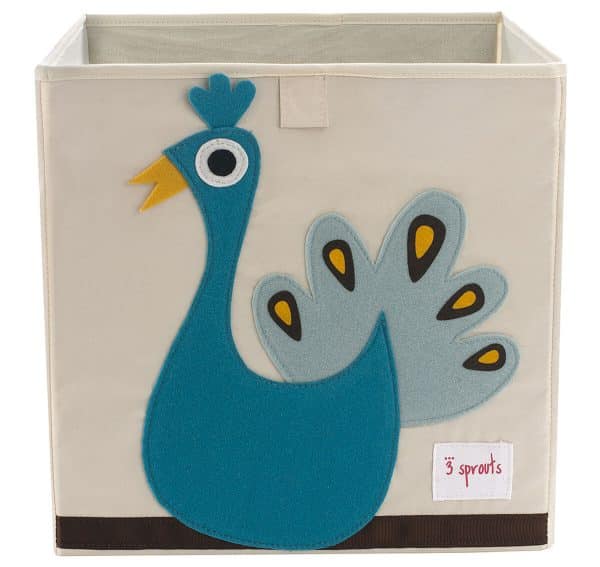 3 Sprouts Storage Box "Peacock"