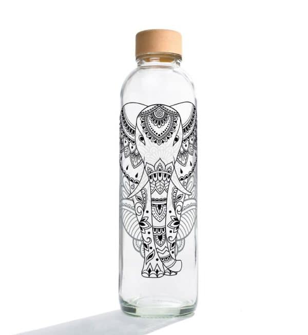 CARRY glas drinking bottle 0,7l Design "Elephant"