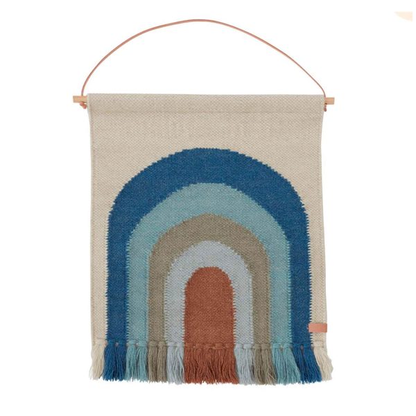 OYOY Follow the Rainbow Mini Wall Rug "Pale Blue"
