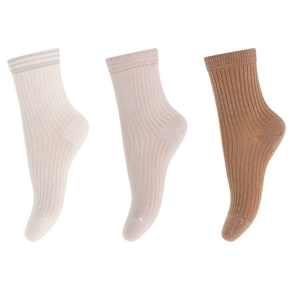 MP Denmark Alba Ankle Socks, 3-Pack, oeko-tex® Col. 8992 „Peach/Rose Multi Mix“